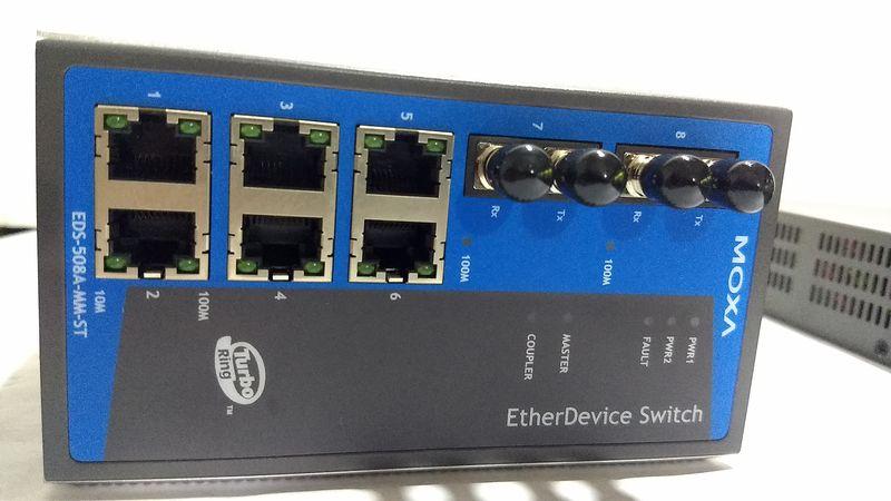 Moxa IKS-6726-F-HV-HV-T Switch + EDS-508A-MM-ST Ethernet Switch + accesory pack