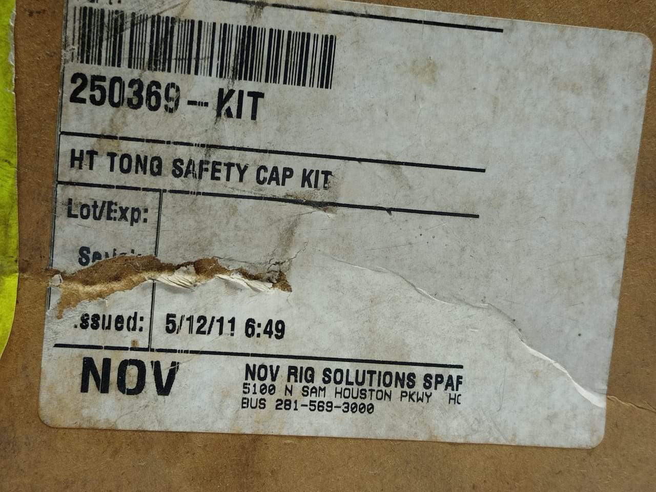 NOV 250369 HT Tong Safety Cap Kit