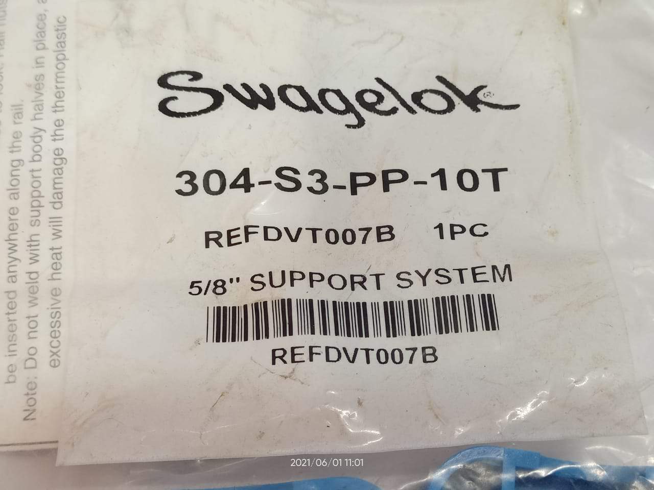 Swagelok 304-S3-PP-10T 5_8 Inch Support System 29PCs Lot