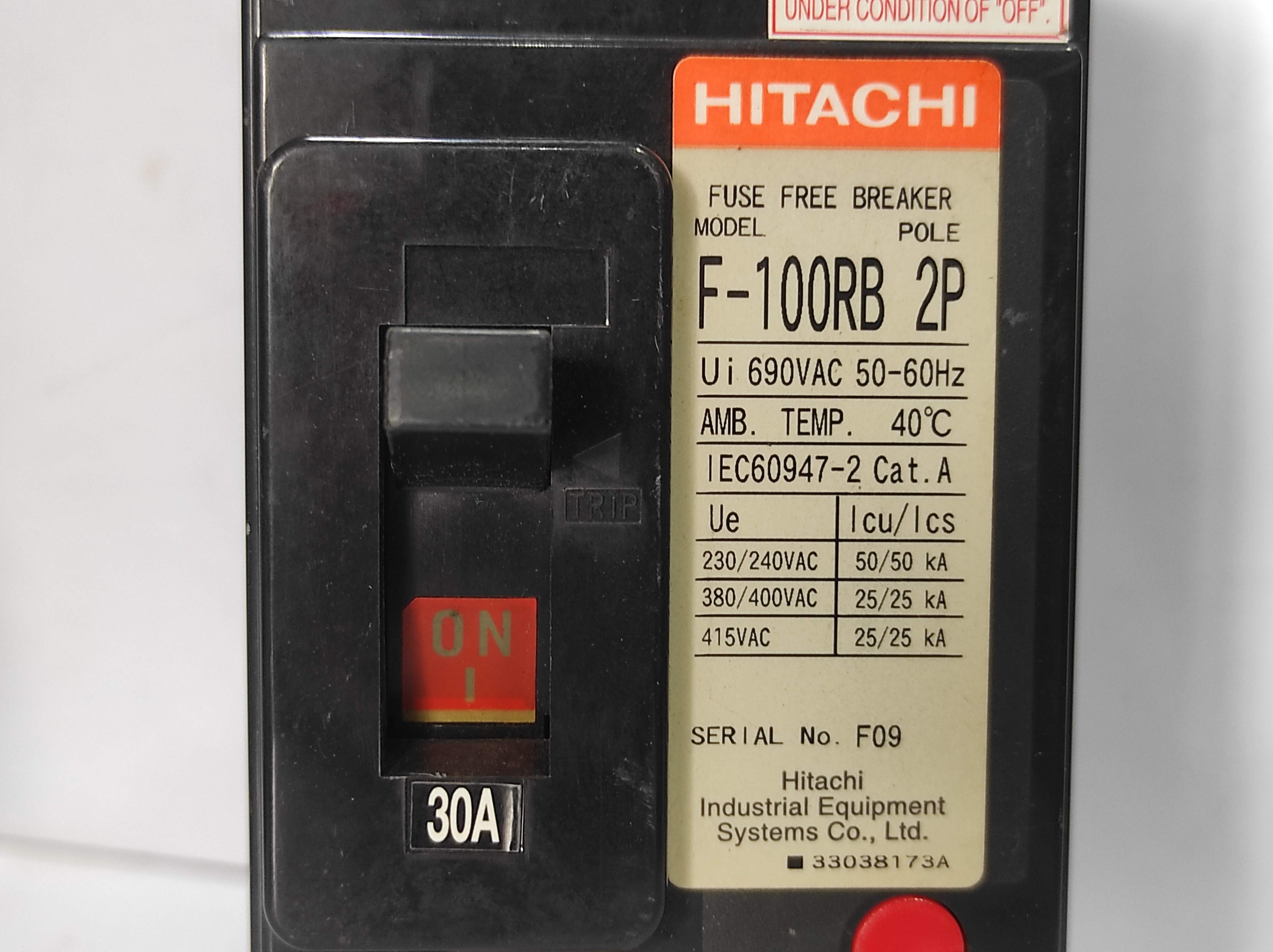 Hitachi F-100RB Circuit Breaker 2P 30A
