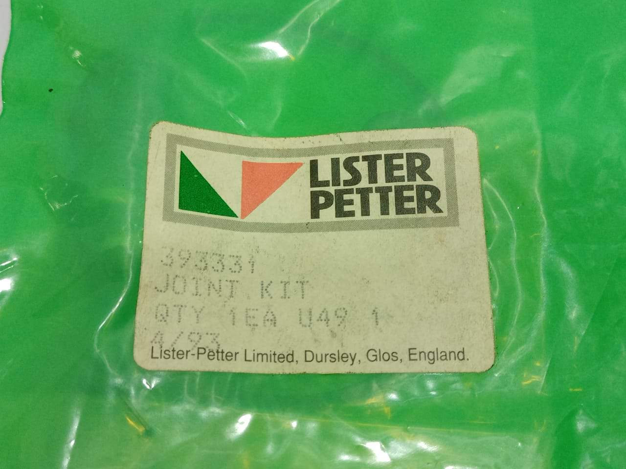 Lister Petter 393331 Joint Kit