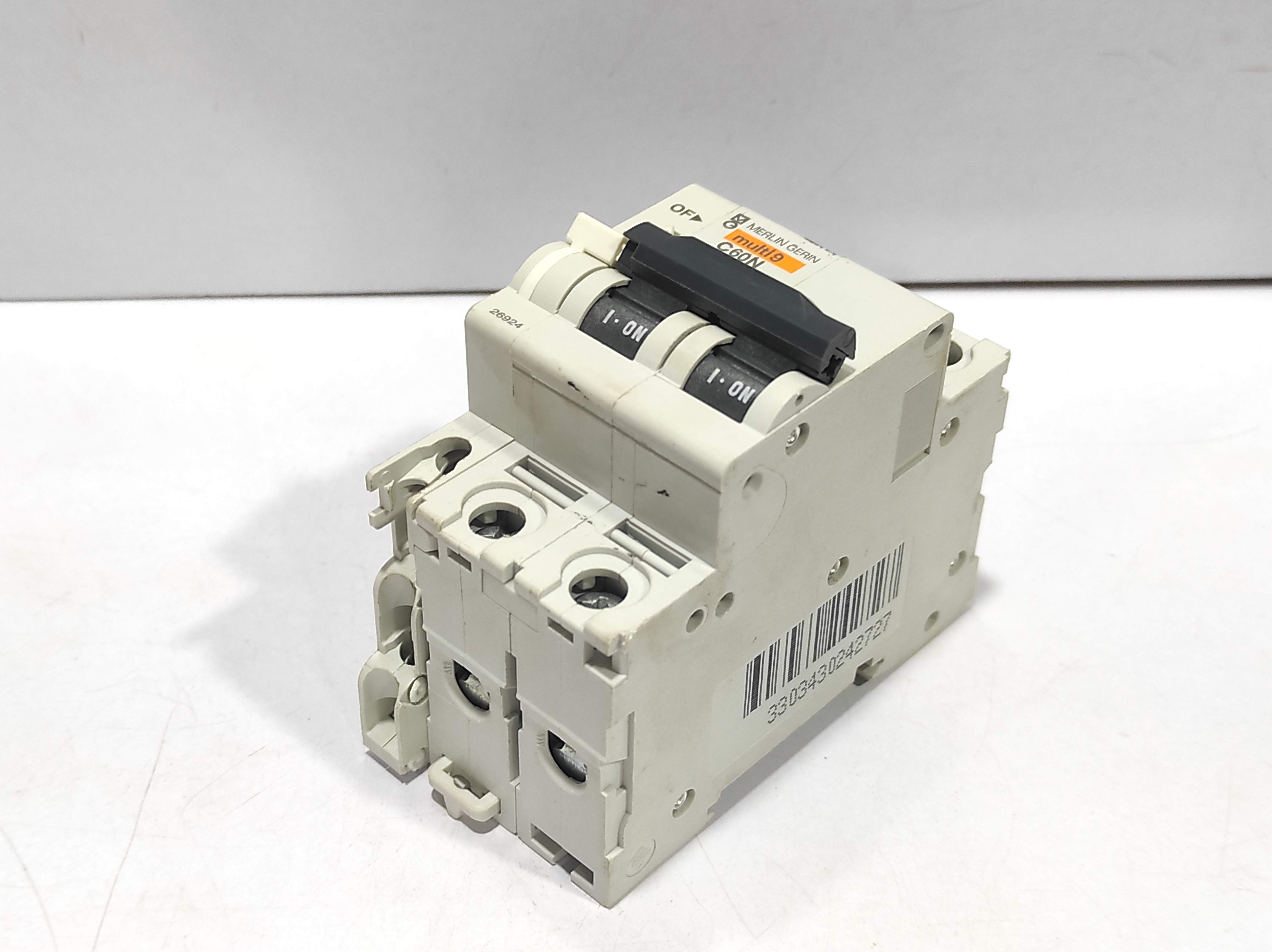 Merlin Gerin Multi 9 C60N C25 Circuit Breaker With Schneider 26924 Auxiliary Contact Block