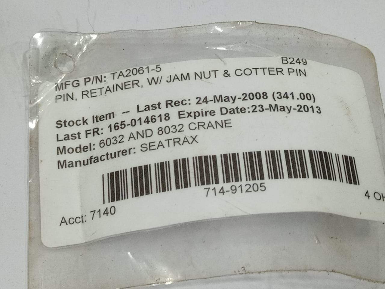 Seatrax TA2061-5 Retainer PIN
