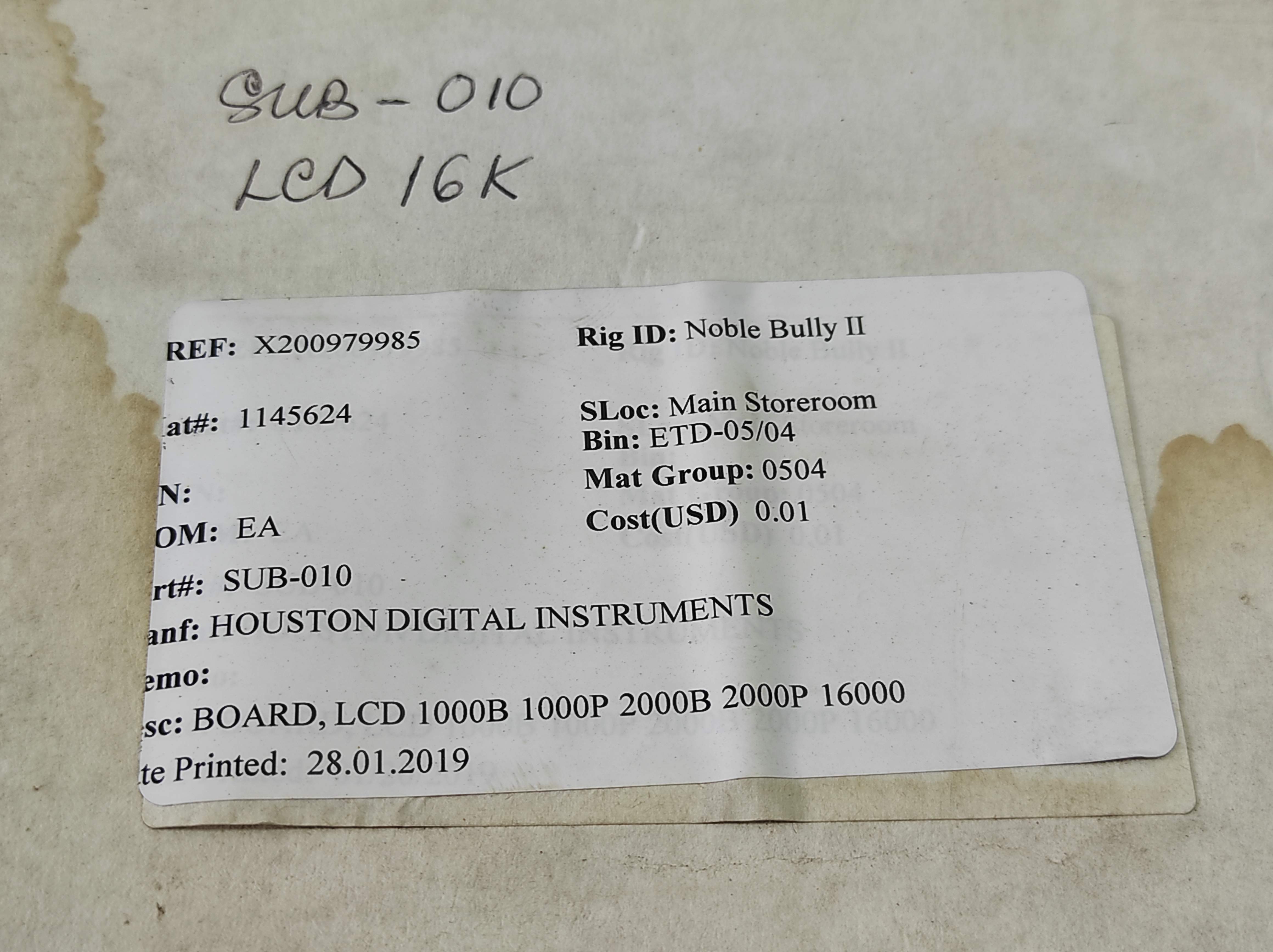 HDI SUB-010 LCD Board 1000B 1000P 2000B 2000P 16000