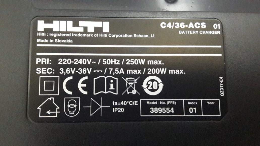 Hilti C4_36-ACS 01 Battery Charger