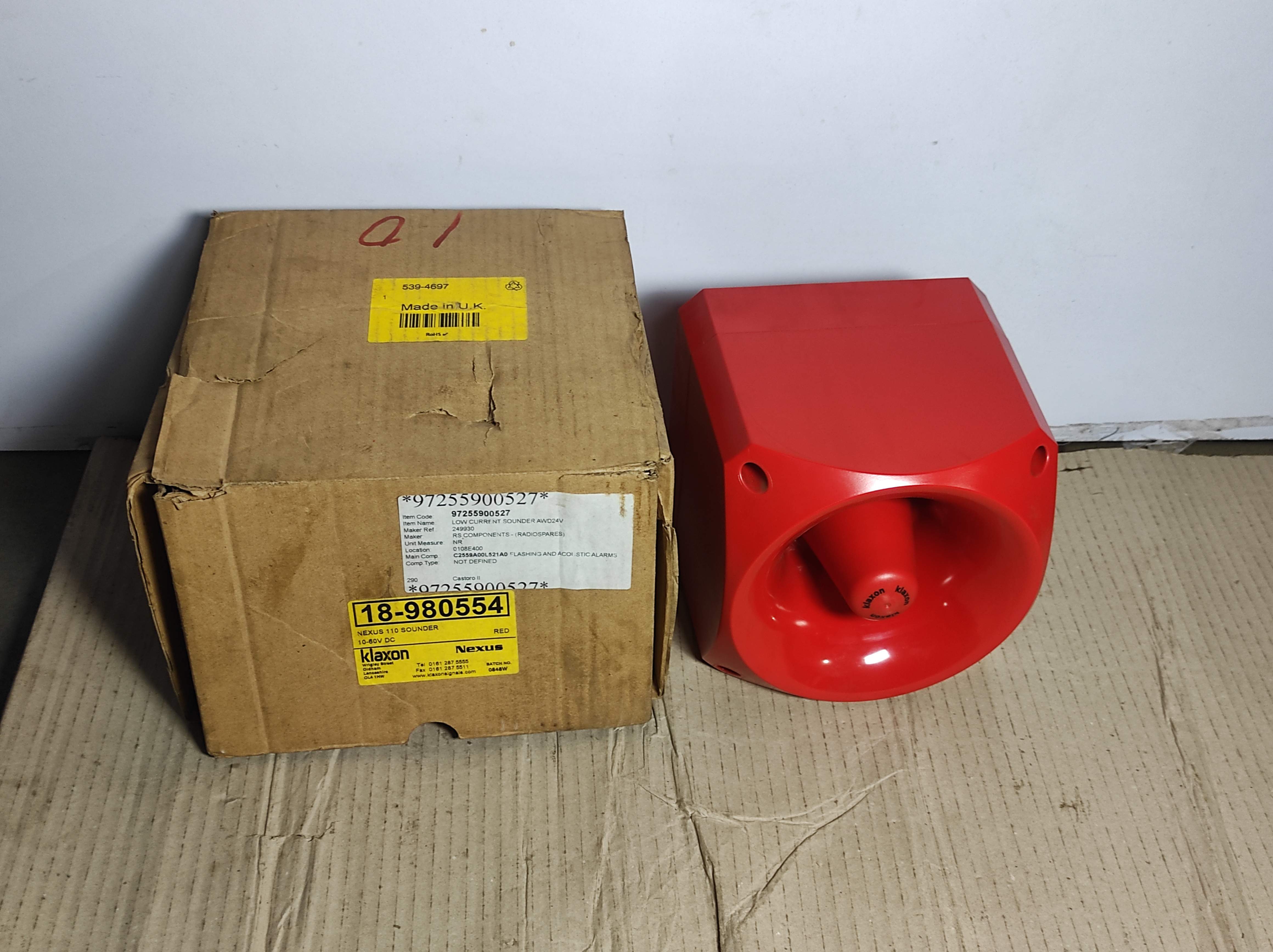 Klaxon 18-980554 Nexus 110 Sounder 10-60V DC Red