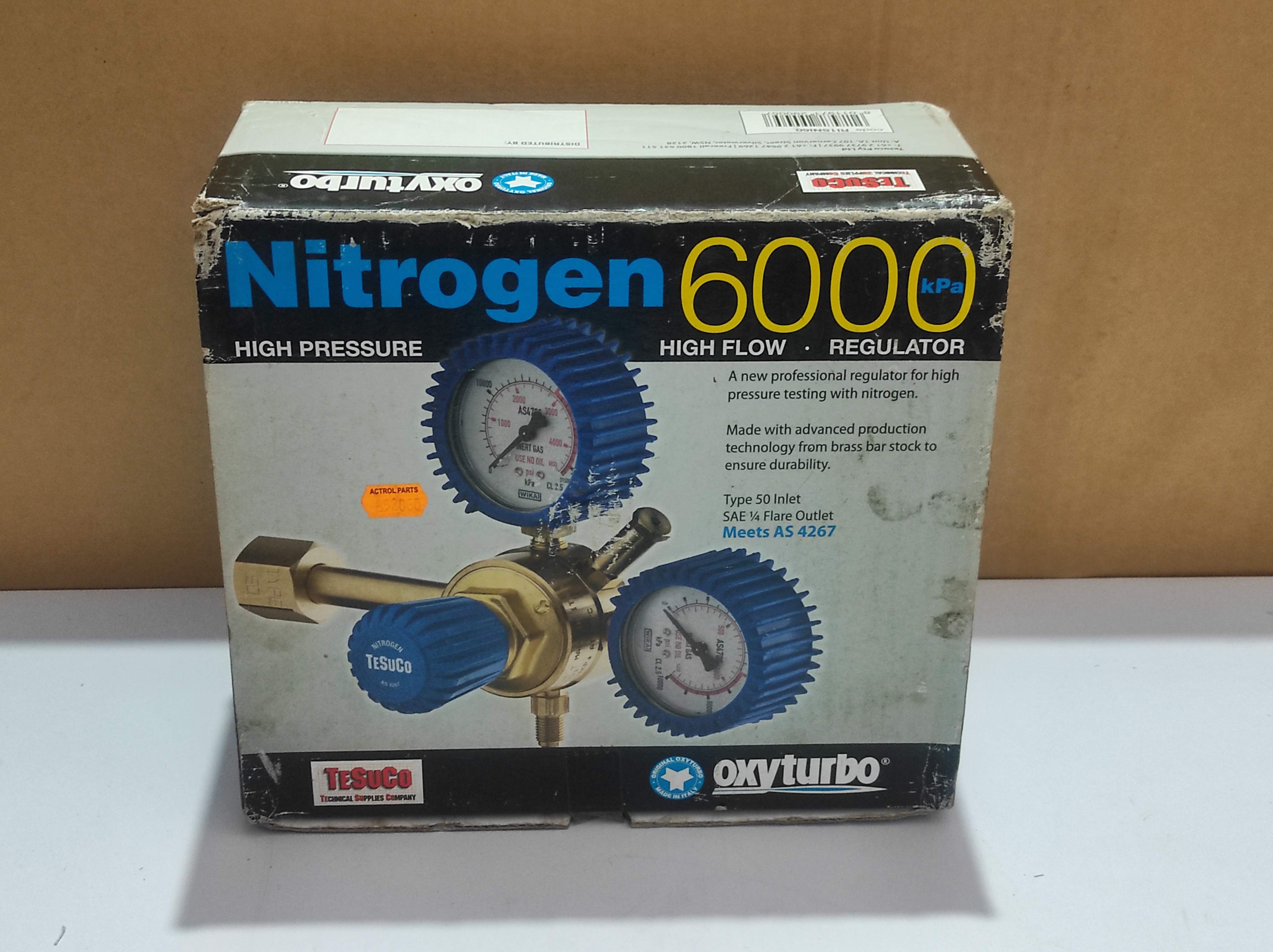 Tesuco Oxyturbo Nitrogen 6000 kPa High Pressure High Flow Regulator