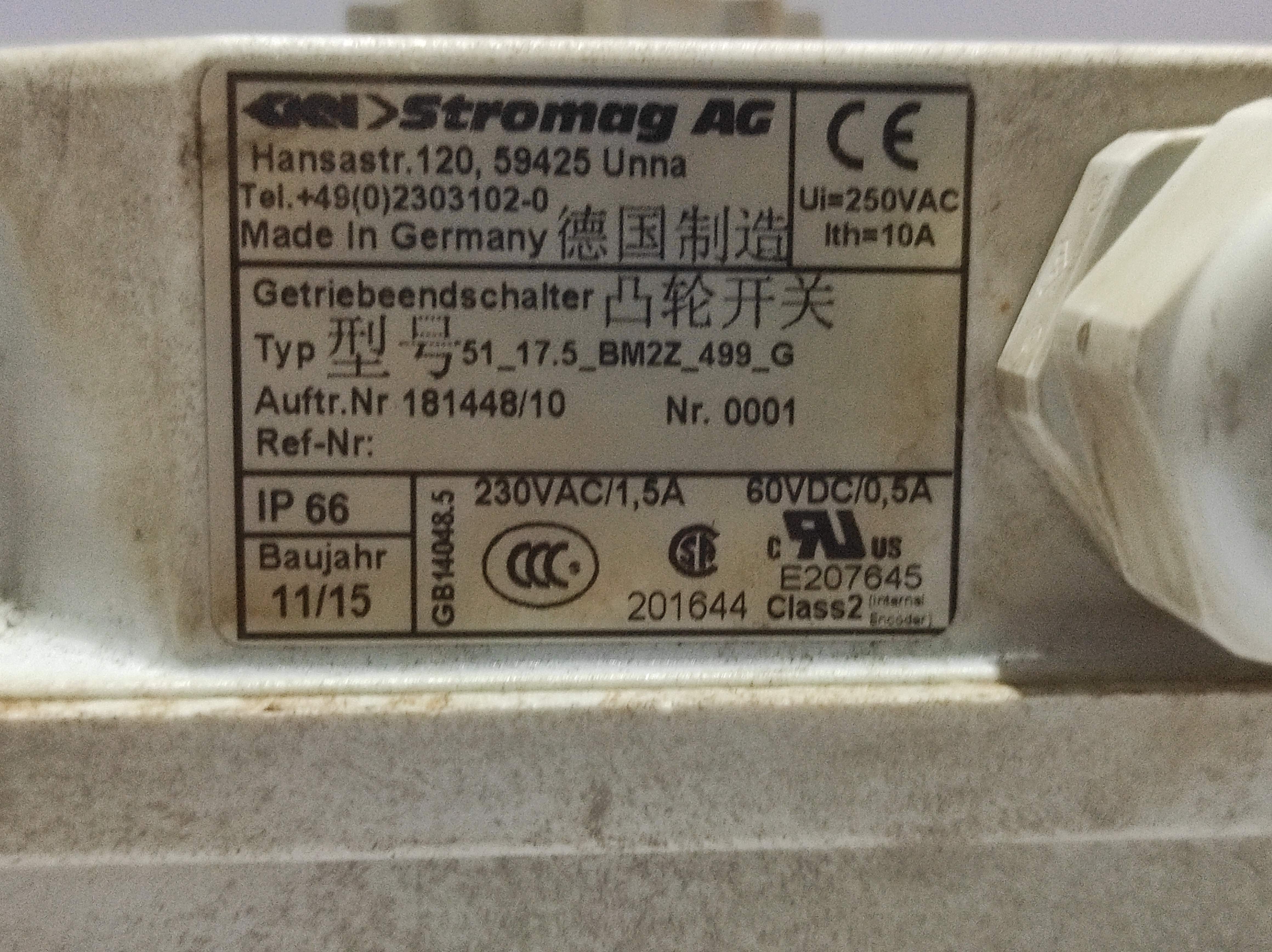 Stromag AG 51_17.5_BM2Z_499_G Gear Limit Switch