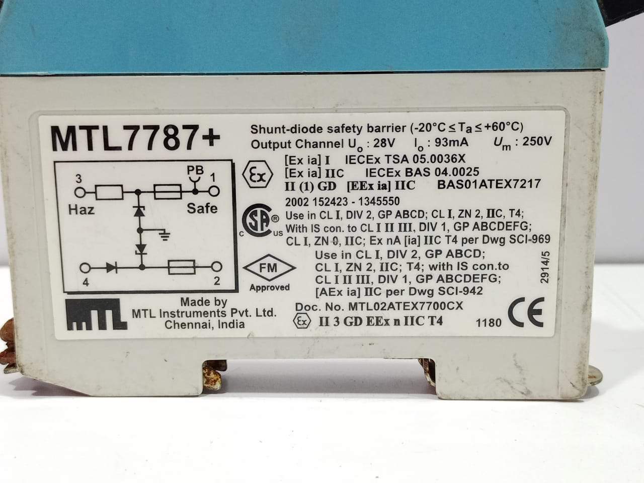 MTL 7787+ Shunt Diode Barrier - S N Ship Spares