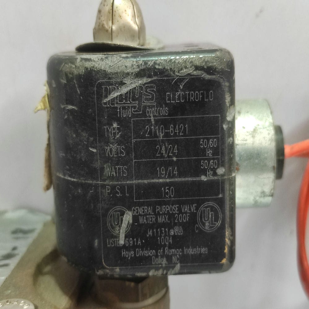 Hays Fluid Controls 2110-6421 Valve Used