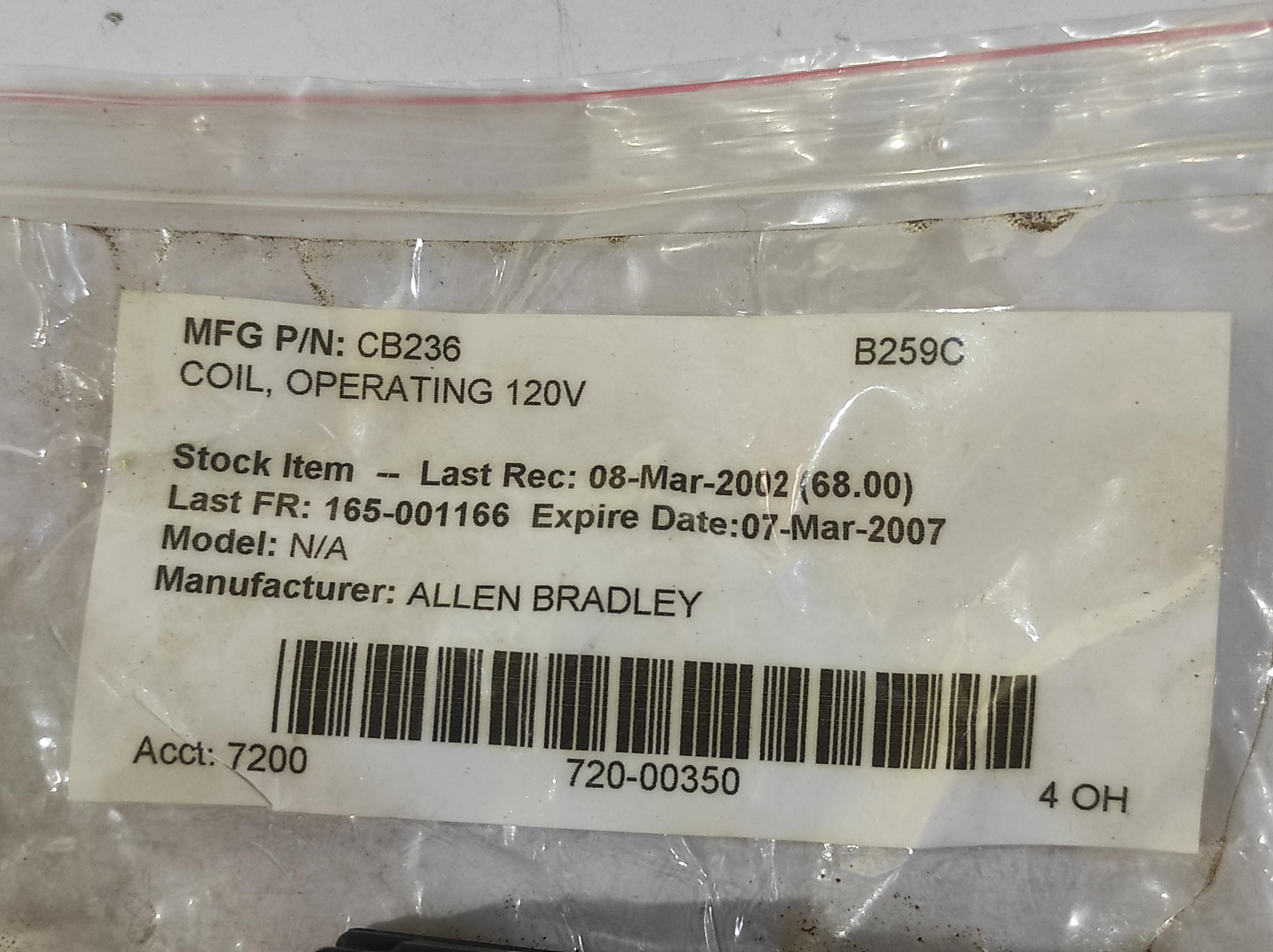 Allen Bradley CB236 Coil Operating