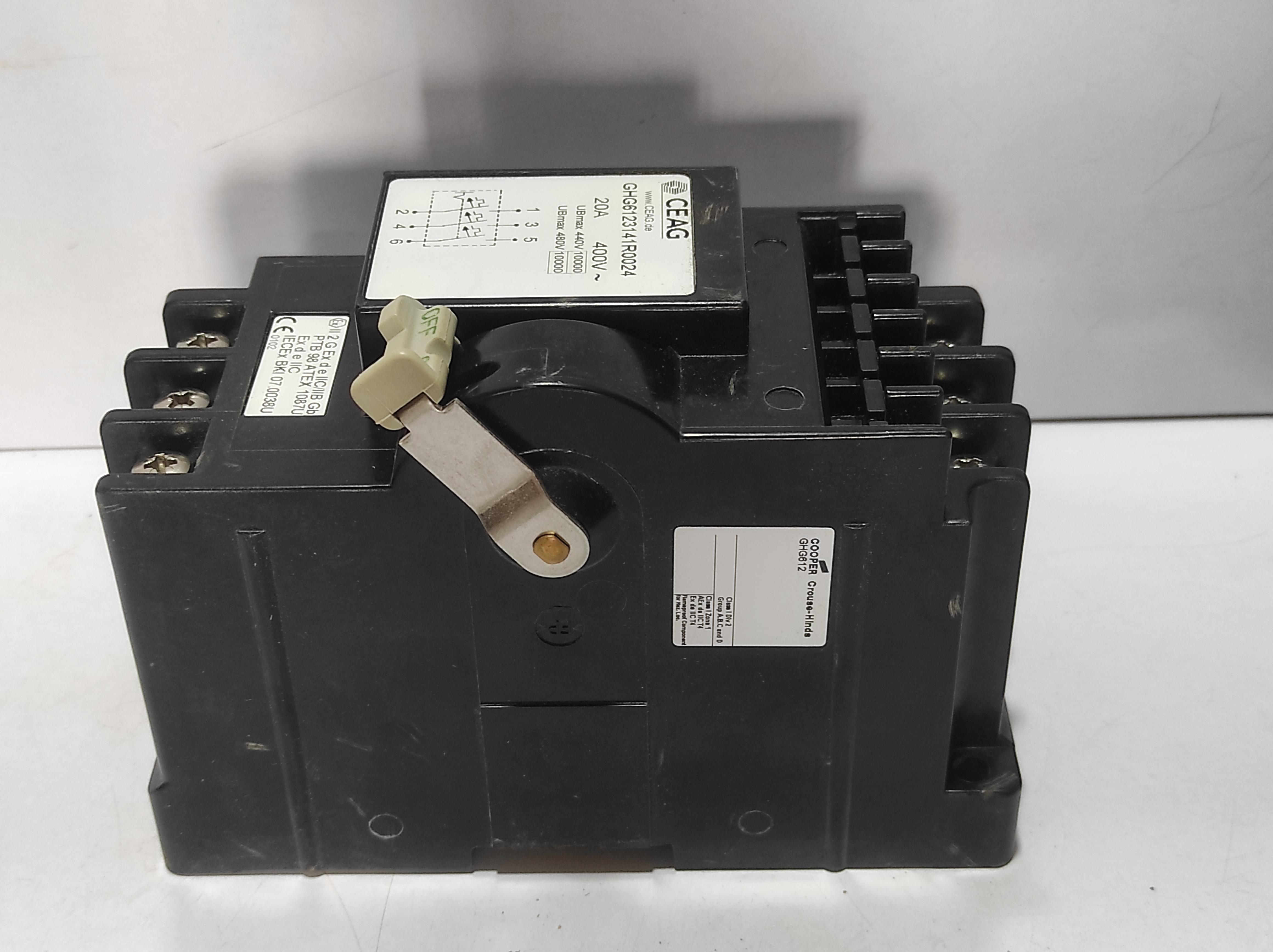 Cooper Crouse Hinds CEAG GHG6123141R0024 Circuit Breaker 400V 20A 3Pole