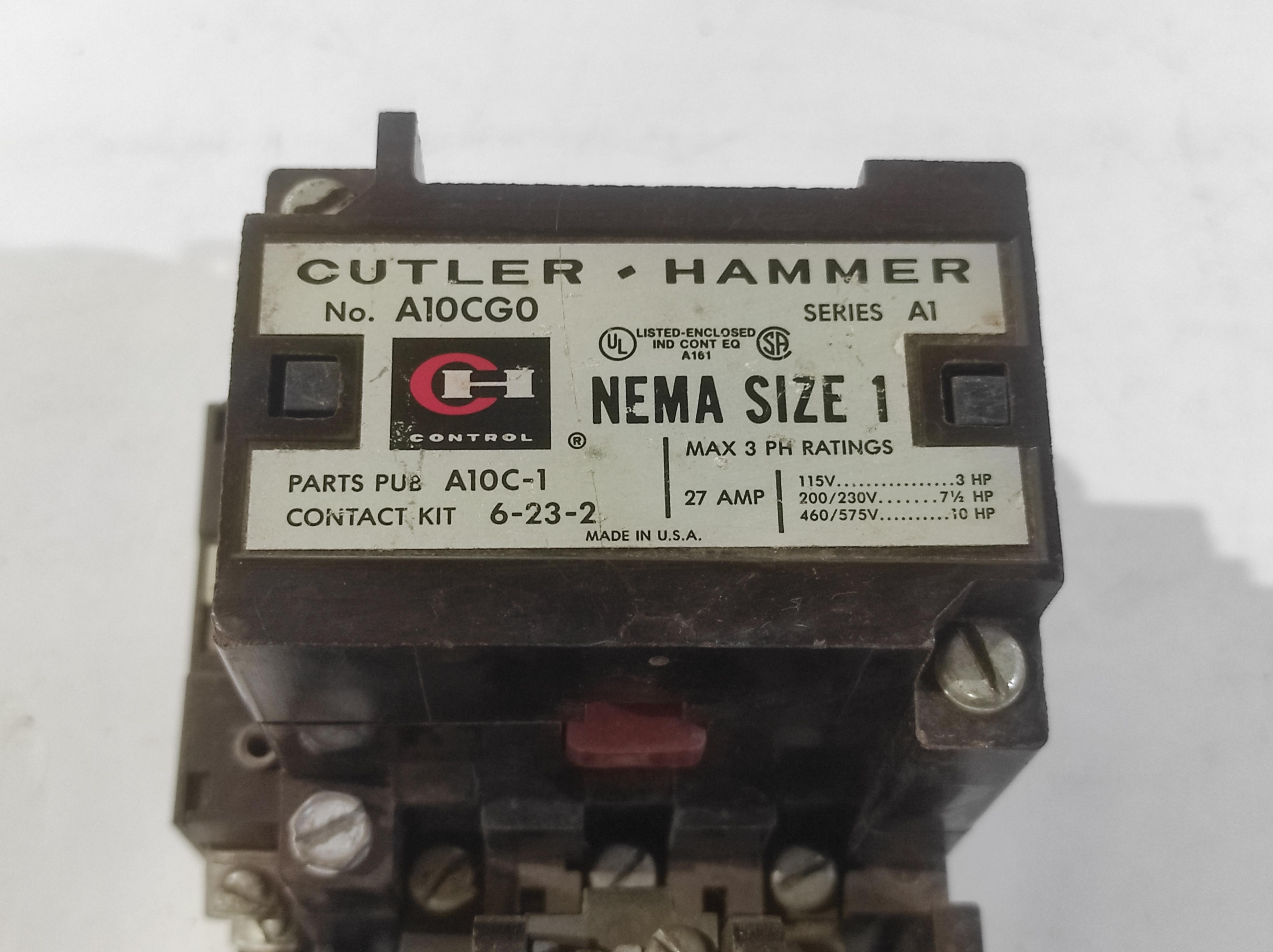 Cutler Hammer A10C-1 Ser A1 Motor Starter
