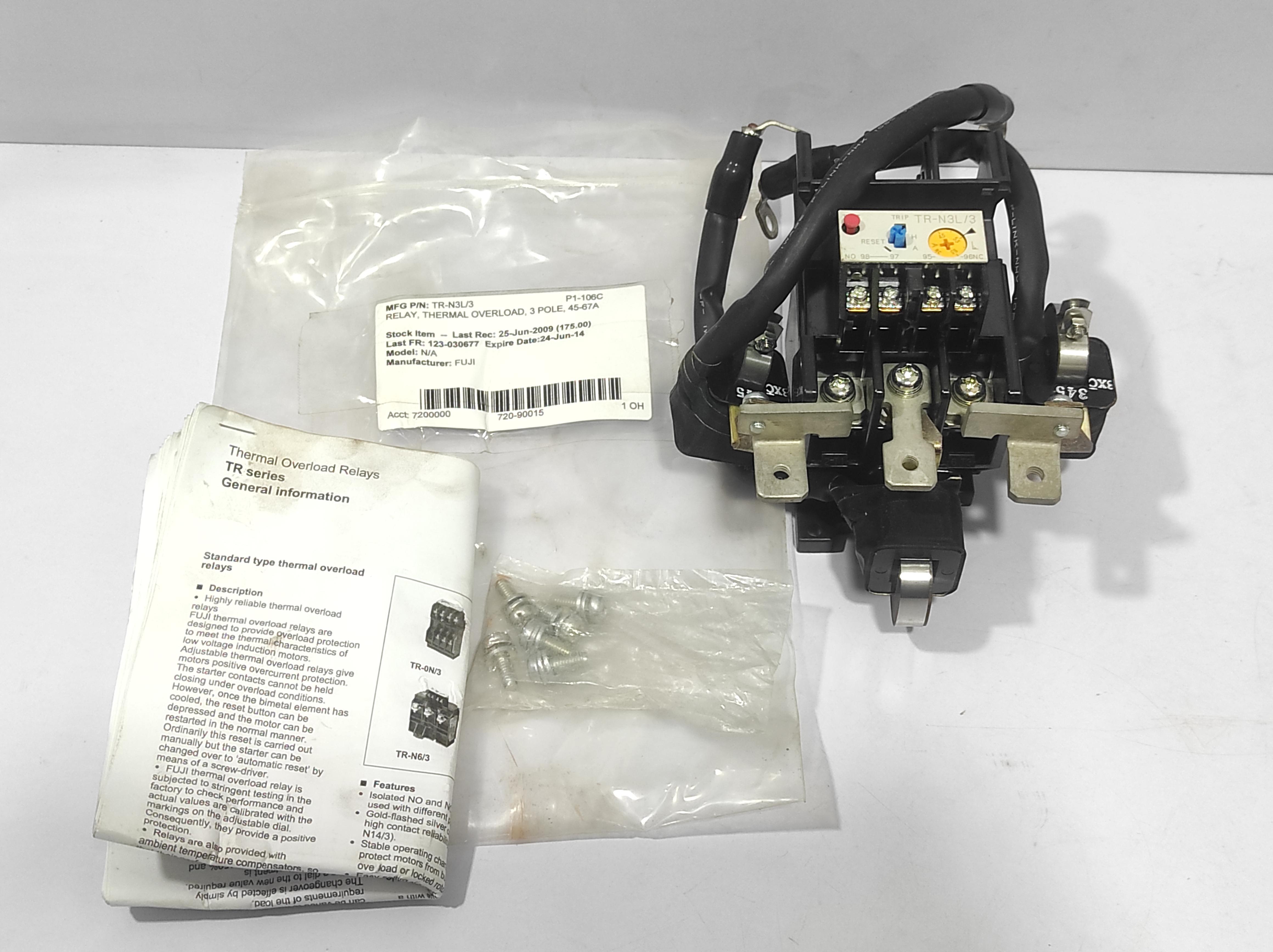 Fuji TR-N3L_3 Thermal Overload Relay 3Pole 45-65A