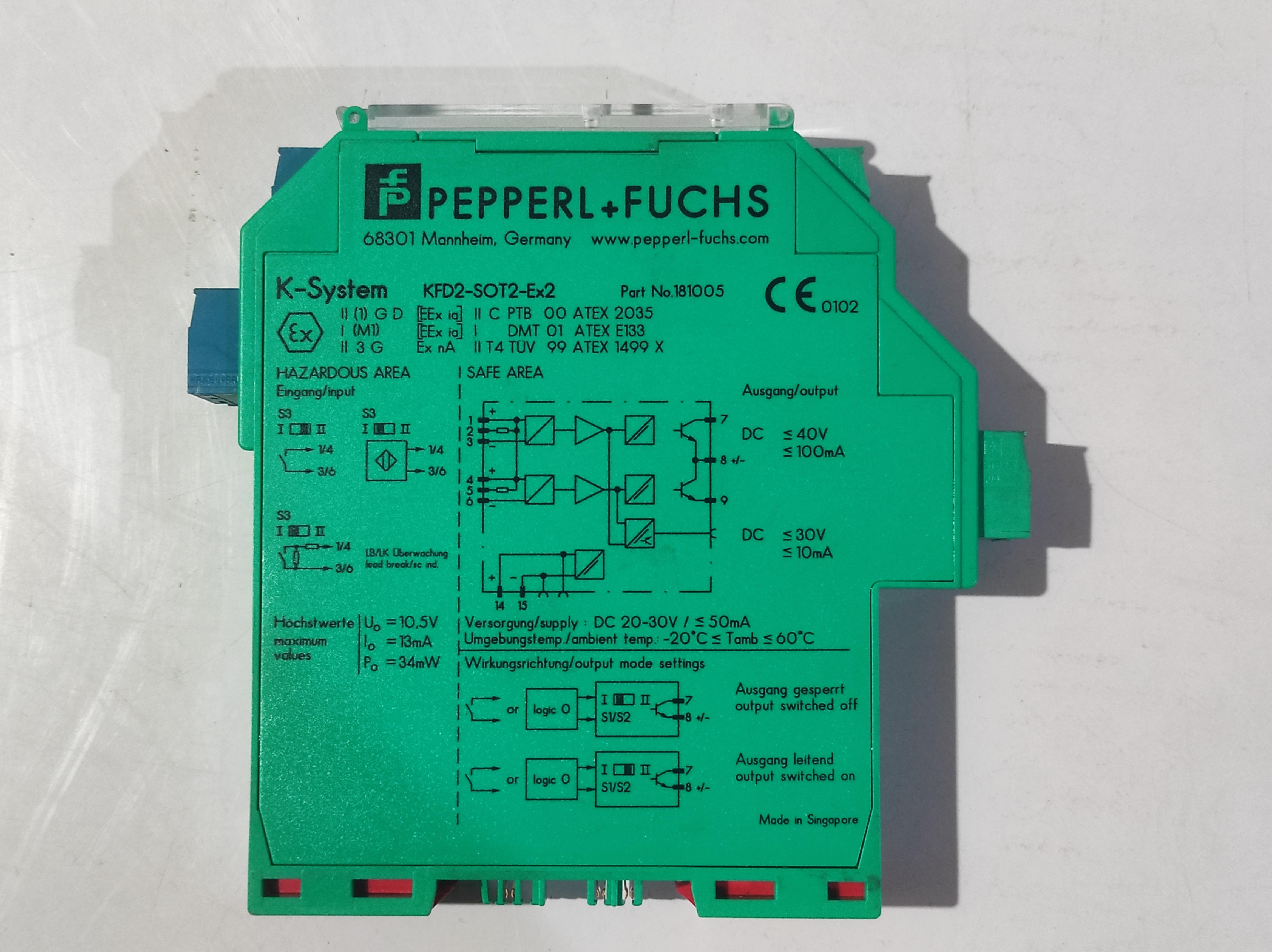 Pepperl Fuchs K-System KFD2-SOT2-Ex2 181005 Switch Amplifier