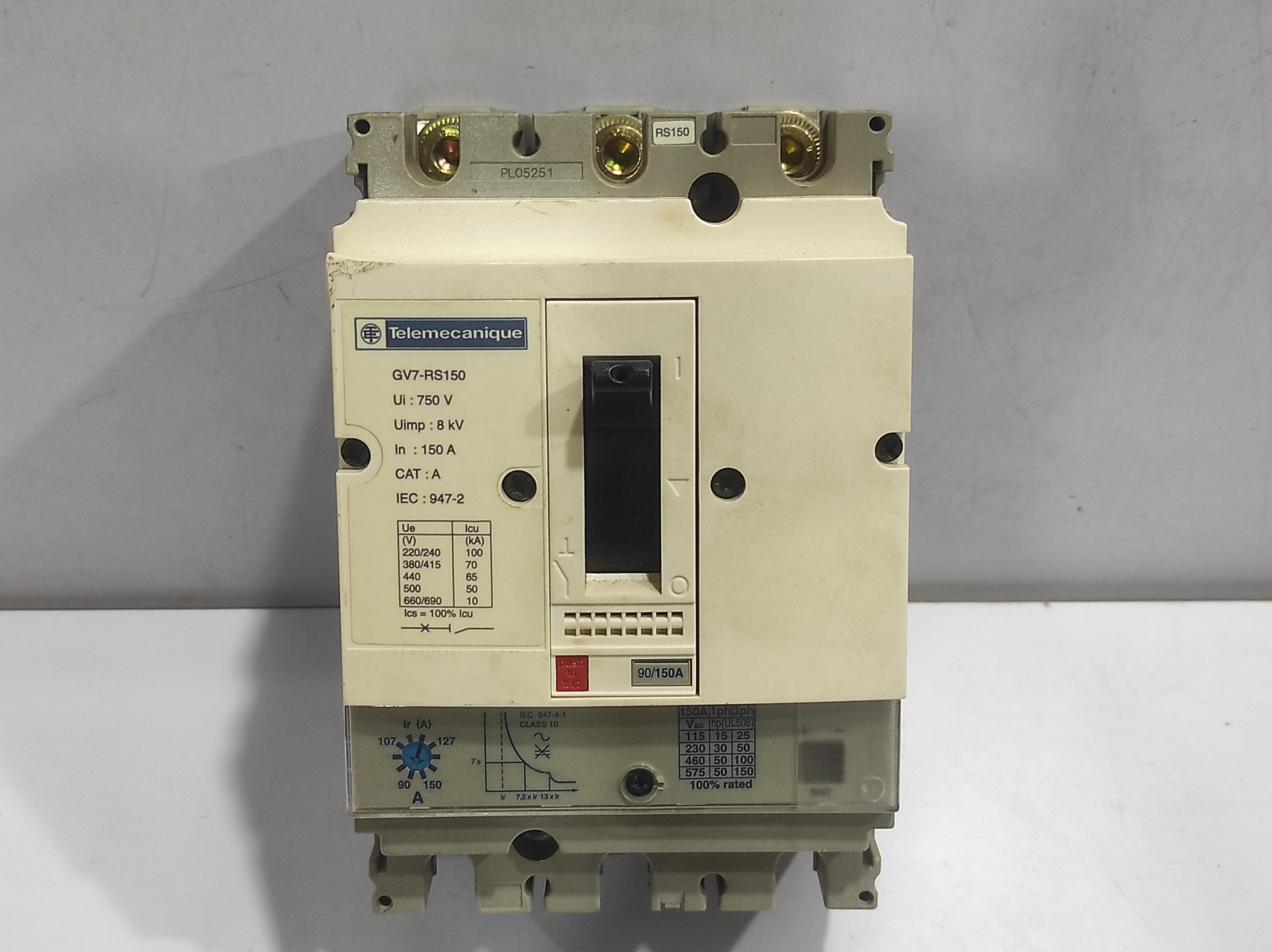 Telemecanique GV7-RS150 Circuit Breaker 90-150A _ GV7RS150