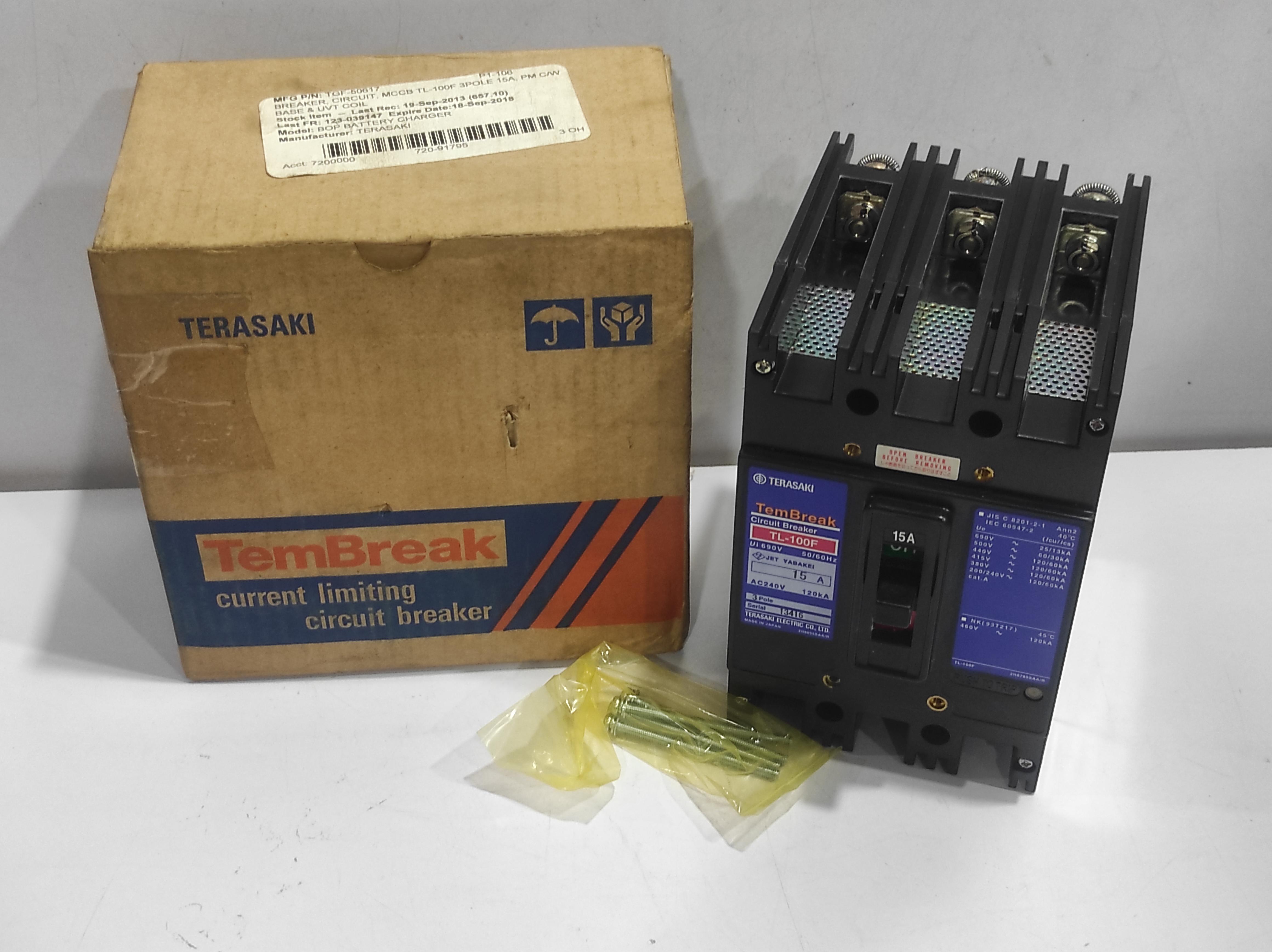 Terasaki TL-100F Circuit Breaker 3P 15A PM 50_60Hz _ TL100F