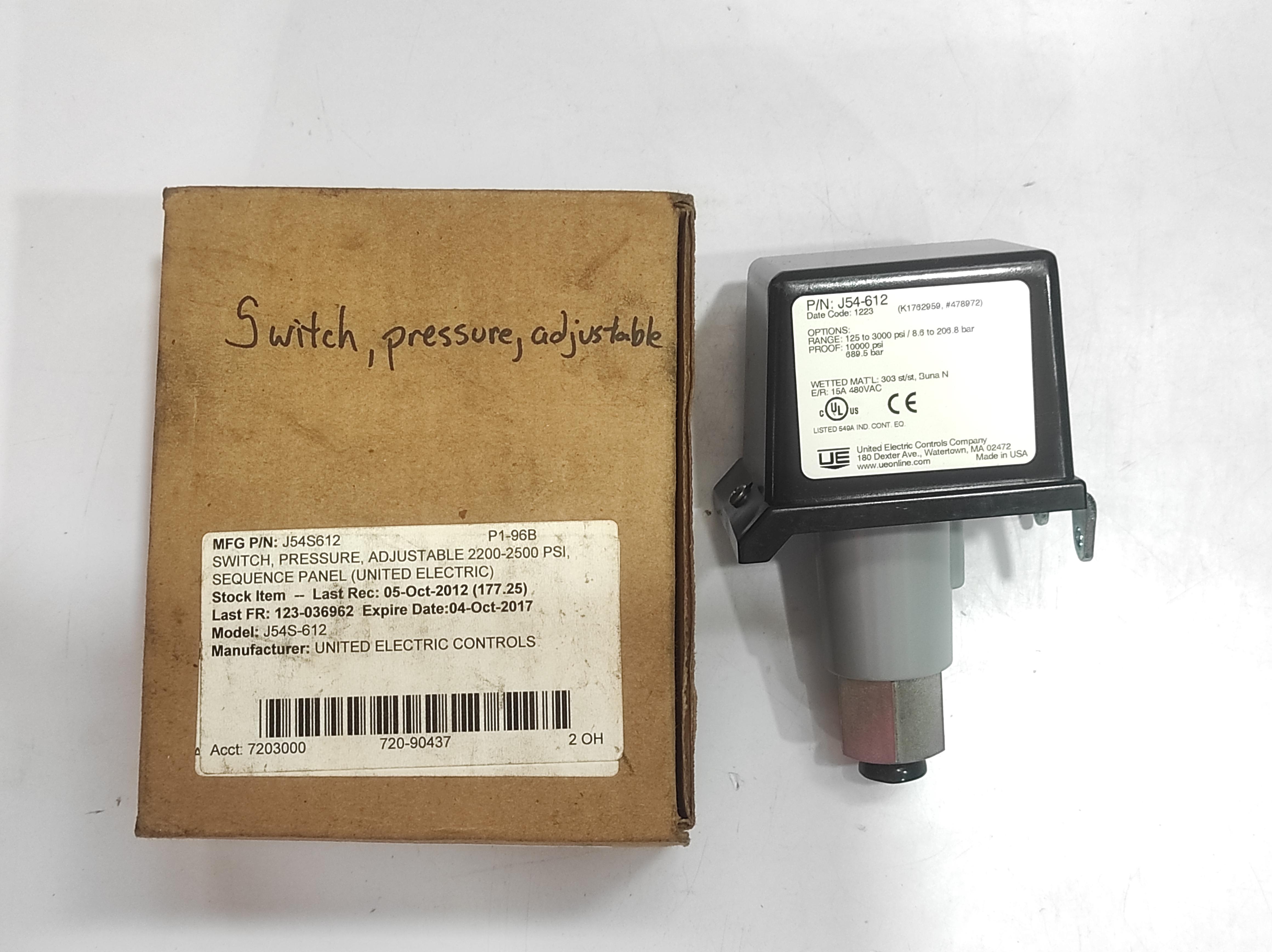 UE J54-612 Pressure Switch J54612