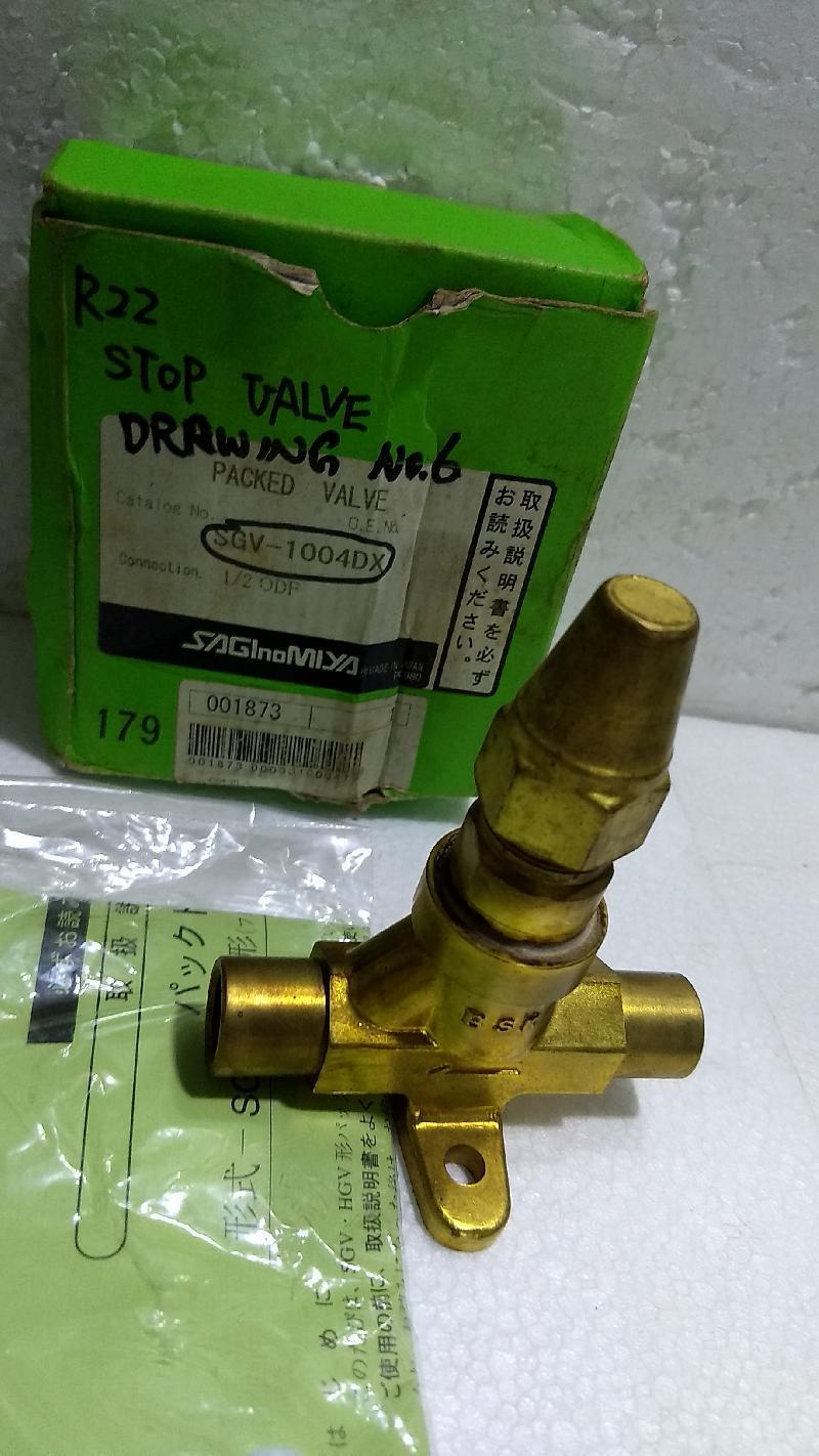 SAGInoMIYA - Packed Valve SGV-1004DX - Connection 1/2 ODF - Japan R22 Stop Valve