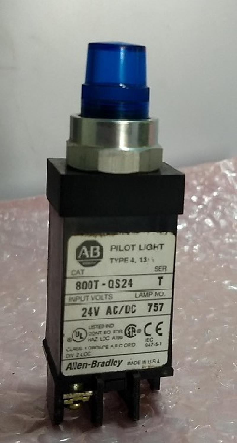 Allen Bradley Pilot Light Type 4, 13 - 800T-QS24 - 24V AC/DC Lamp No.757 Blue