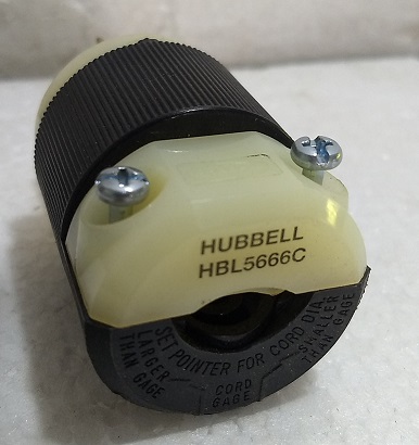 Hubbell HBL5666C NEMA 6-15P 15A - 250VAC AC Plug - Cord Grip 316-0199