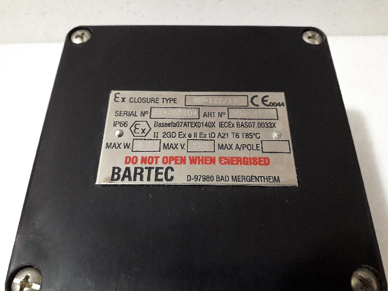 BARTEC EX CLOSURE GB-122/11 GLASS FIBER REINFORCED JUNCTION BOX-ATEX