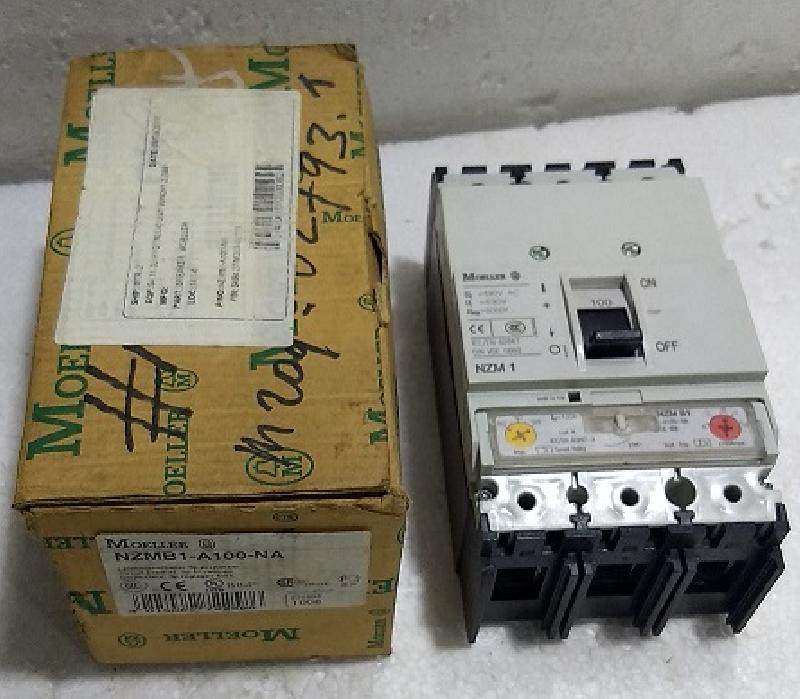 Moeller NZM 1/NZMB1-A100-NA 3-Pole 100A Circuit Breaker w/Auxiliary Contacts