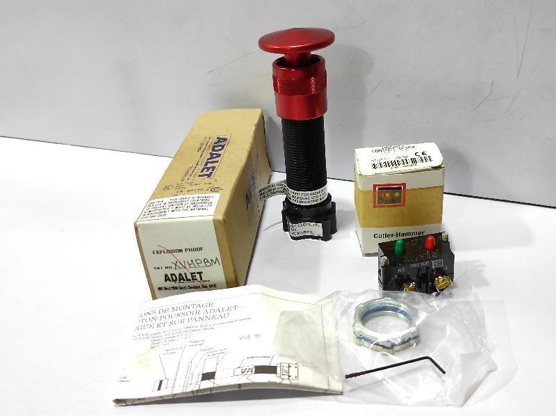 ADALET XVHPPM EXPLOSION PROOF PUSH BUTTON WITH CUTLER-HAMMER 10250T1 CONTACT BLOCK
