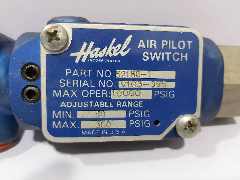 Haskel 52180-1 Air Pilot Switch 10000-Psig / 521801 