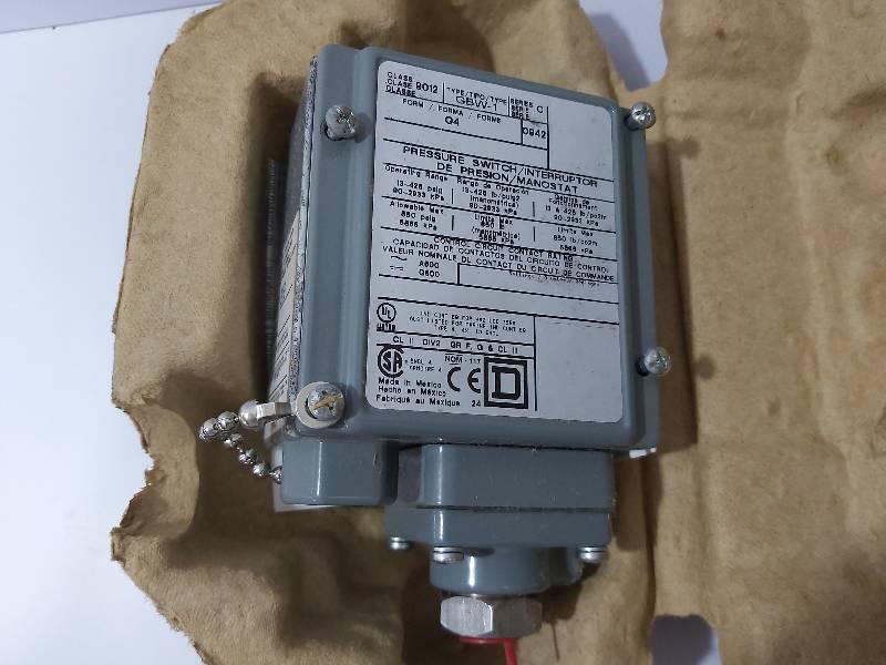 Square D 9012GBW-1 Ser-C Industrial Pressure Switch Class-9012 Type-GBW-1 