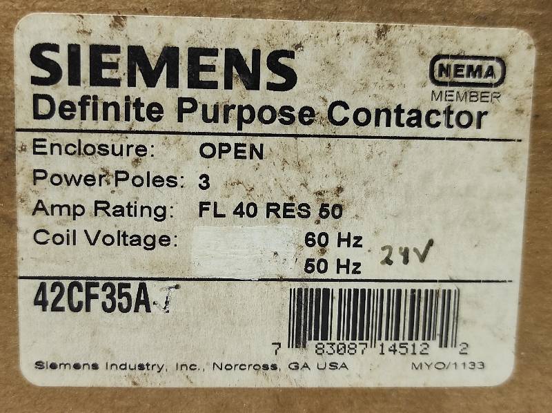 Siemens 42CF35AJ Contactor