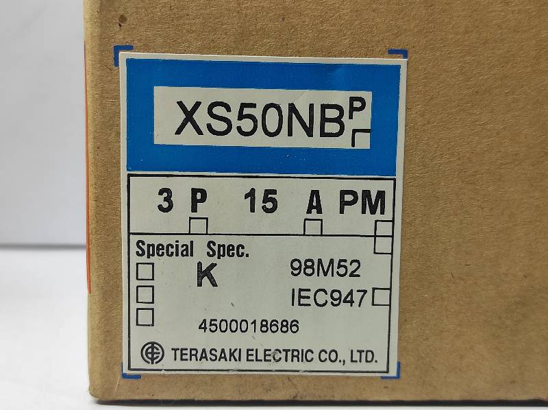 Terasaki XS50NB 3P 15A PM TemBreak Circuit Breaker 41-23939