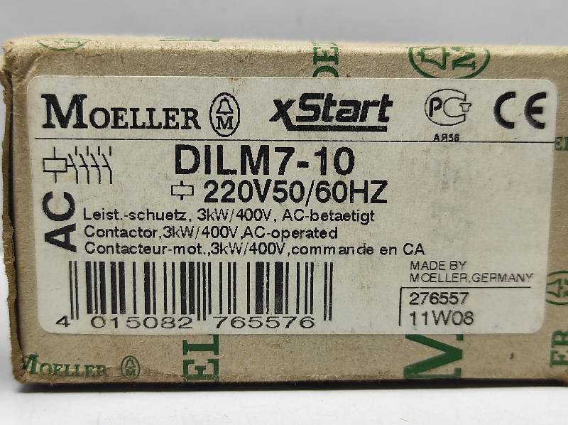 Moeller DILM7-10 Contactor 3kW 400V AC Operated