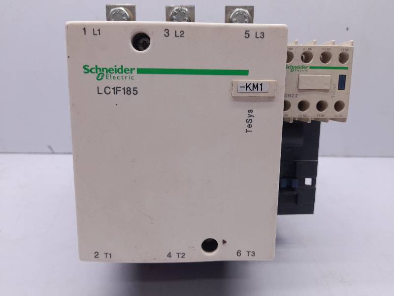 Schneider LC1F185 Contactor Ith 275A Ui 1000V~ Uimp 8kV With Schneider LADN22 Auxiliary Contact Block