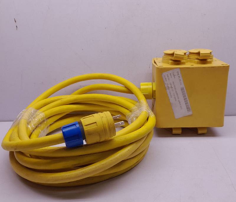 Hubbell Wiring Device-Kellems - HBLC40123TT - Commercial Cord Reel, 40 ft,  15A, 125V, Triple Tapped, Yellow, #12/3 SJTW - RS