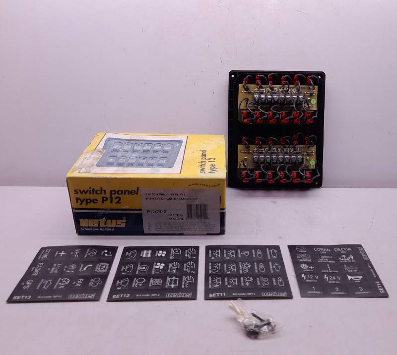 Vetus Switch Panel Type P12 With 12V Circuit Breaker P12CB12