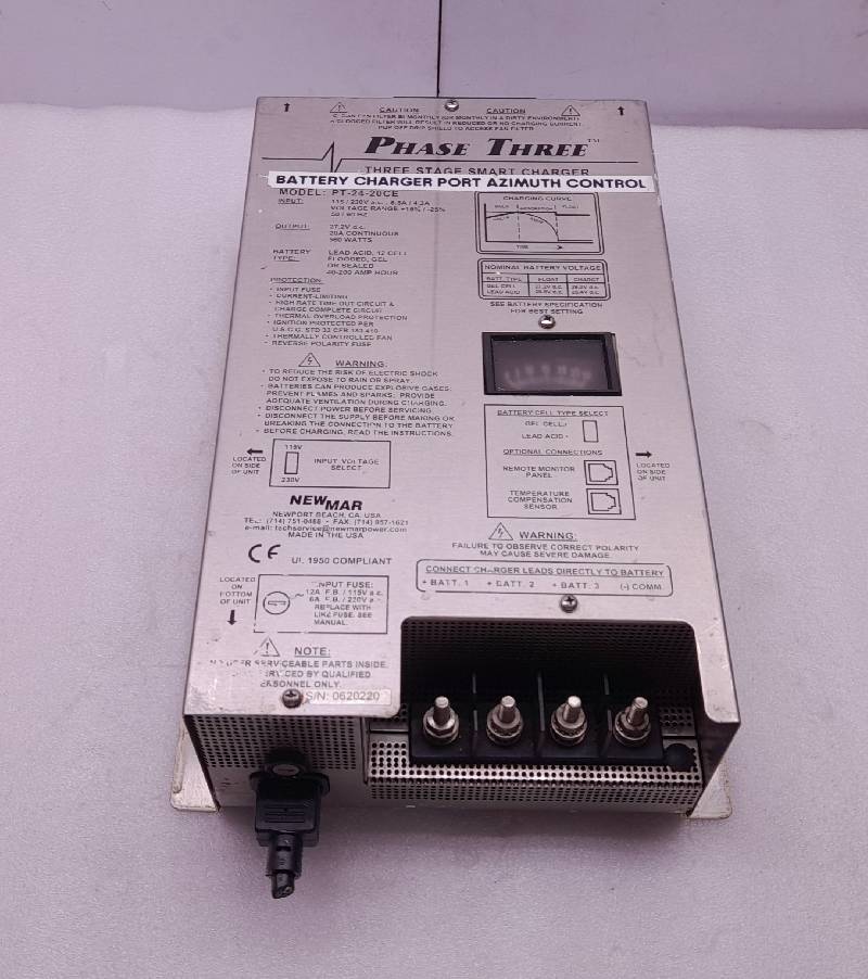 Newmar PT-24-20CE Battery Charger 445-3752-0 Rev K Phase Three Three Stage Smart Charger