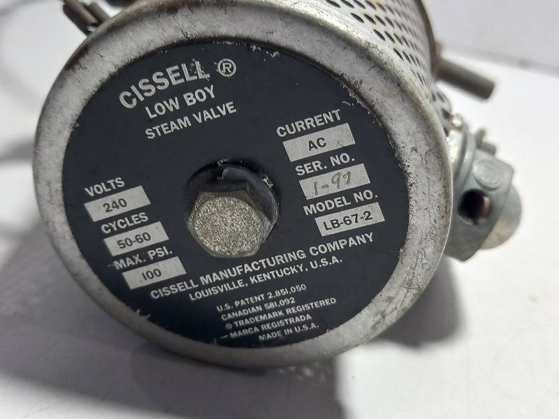 Cissell LB-67-2 Solenoid Valve 240V 50-60 Cycles AC Currant 100 PSI max