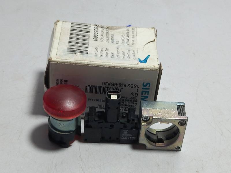 Siemens 3SB3 648 6BA20 Indicator Light With Red Lens