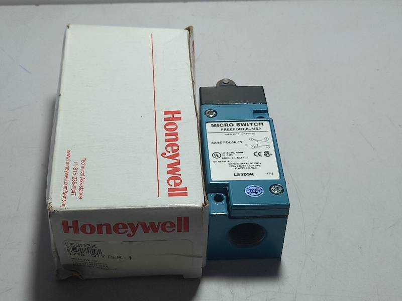 Honeywell LS3D3K Micro Switch / EN 60947-5-1 / 600 VAC max Pilot Duty