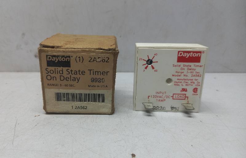 Dayton 2A562  Solid State Timer Delay  Range: 3-60SEC