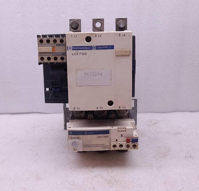 Telemecanique LC1F150  Contactor  600V a.c max. , Telemecanique LA1DN22  Contact Block , Telemecanique LR9F5369  Electronic Motor Protection