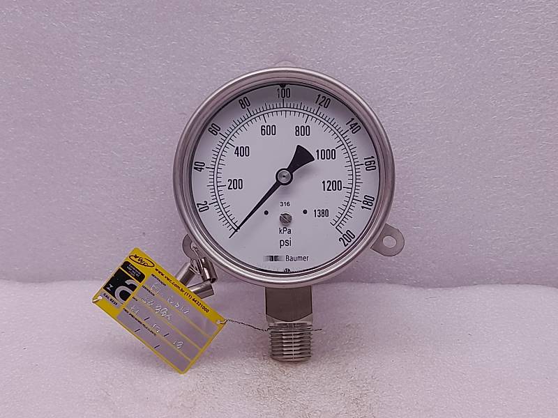 Baumer 316  Pressure Gauges  0-1380 kPa  0-200 psi