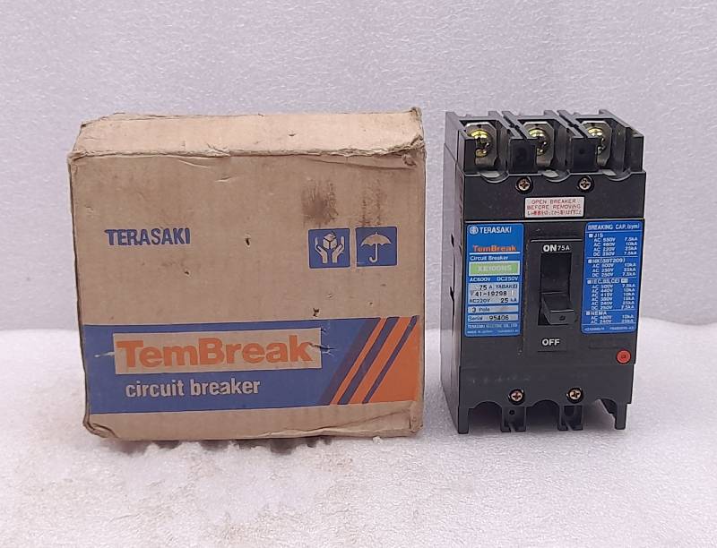 Terasaki XS100NS  Circuit Breaker  75A AC600V DC250V  3POLE  AC220V 25kA
