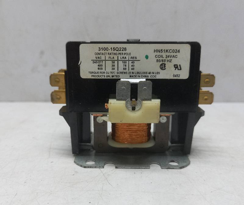 3100-15Q228 Single Pole Contactor  HN51KC024  Coil 24Vac  50/60Hz