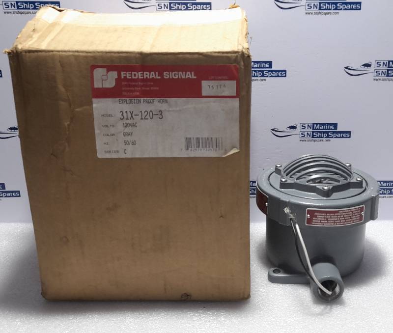 Federal Signal 31X-120-3 Explosion Proof Horn 31X Series C 120VAC 50/60Hz 18W Gray