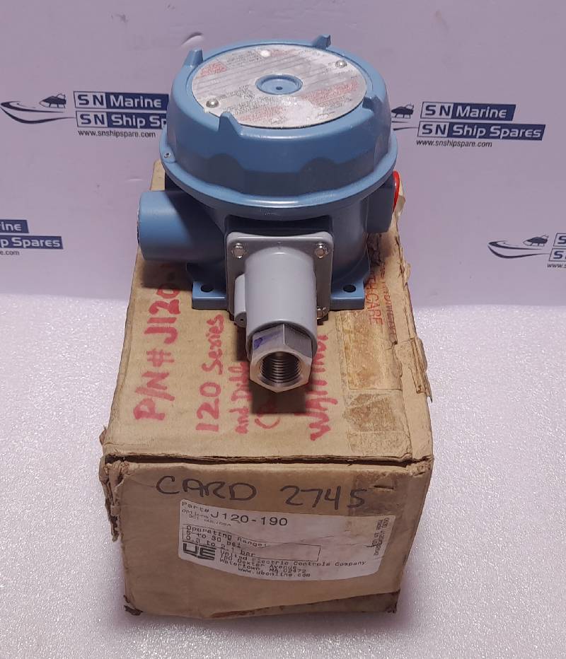 United Electric J120-190 Pressure Switch J120190 Operating Range 5 To 30 PSI 0.3 To 2.1 Bar