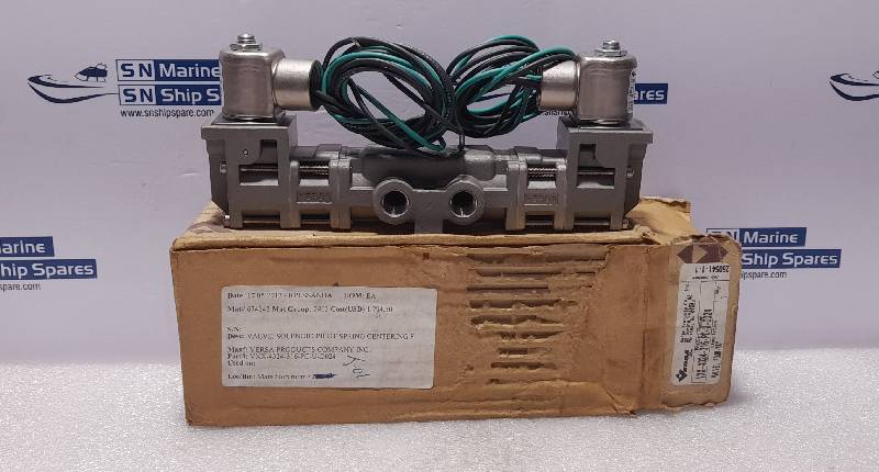 Versa VXX-4324-316-PC-U-D024 Four Way Valve 24VDC 7W 2.8 Bar Min 12 Bar Max