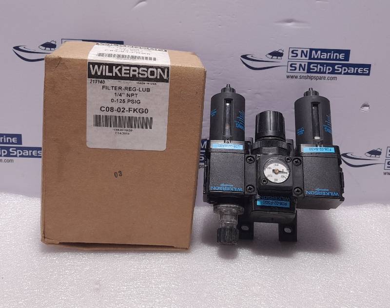 Wilkerson C08-02-FKG0 Filter-Reg-Lub ¼” NPT 0-125 PSIG Filter Regulator Lubricator