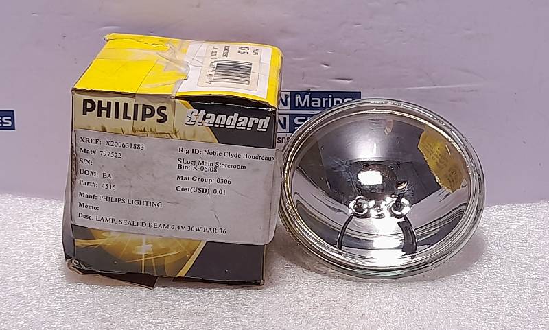 Philips 4515 Incandescent 6.4V 30W Sealed Beam Lamp